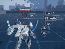 a video game screen shows a robot named alysnes