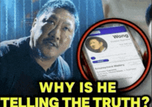 why is he telling the truth poster with a man and phone