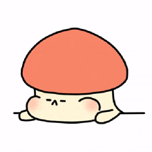 mushroom cute bored lazy unhappy