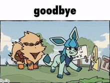 a cartoon of a pokemon holding a sign that says " got in here x "