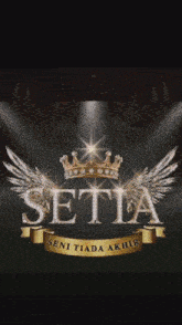 a logo for a company called satta with wings and a crown