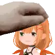 a pixel art of a girl with pigtails and a hat on her head .