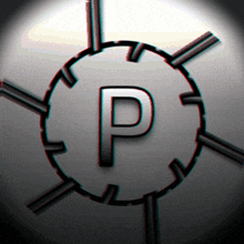 a circle with a letter p in the middle
