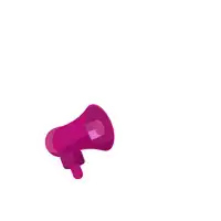 a pink megaphone with a white background