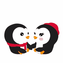 kiss love penguin cute