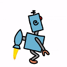 robot jump rocket go leave