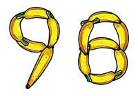a bunch of bananas arranged in the shape of the number 98