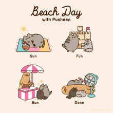 Pusheen Pusheen Cat GIF - Pusheen Pusheen Cat Pusheen Beach GIFs