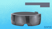 an advertisement for renpho empower your wellness shows a pair of glasses on a blue background