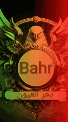 a picture of an eagle with the name bahr written on it