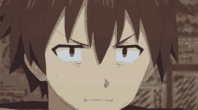 annoyed stare suspicious anime