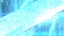 a blue light is coming out of a crystal in a room