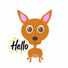 dog brown cartoon dachshund hello