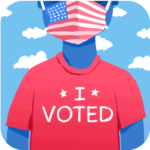 I Voted Election Day Sticker - I Voted Election Day Mask On Stickers