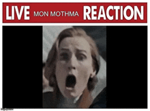 a woman with a surprised look on her face is featured on a live mon mothma reaction