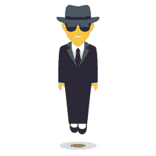 man in suit levitating people joypixels hovering above the ground fedora