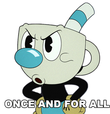 Once And For All Mugman Sticker - Once And For All Mugman The Cuphead Show Stickers