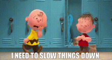 The Peanuts Movie Charlie Brown GIF - The Peanuts Movie Charlie Brown I Need To Slow Things Down GIFs