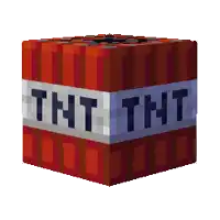 a pixel art illustration of a tnt block on a white background