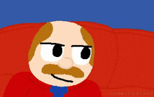 a pixel art drawing of a puppet with a cigarette in his mouth