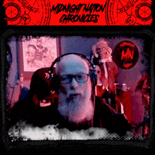 a picture of a man with headphones and the words midnight nation chronicles on the top
