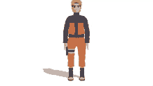 a 3d model of naruto with a black jacket and orange pants