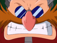 a close up of a cartoon character with an angry face