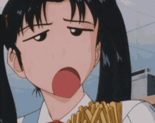 Anime Girl Eating Fries Eat Fries GIF - Anime Girl Eating Fries Anime Girl Eating Eating Fries GIFs