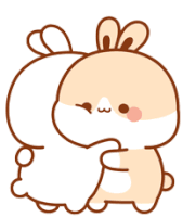 Bunny Hug Rabbit Hug Sticker