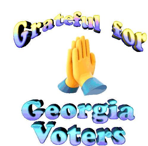 Grateful For Georgia Voters I Vote Sticker - Grateful For Georgia Voters I Vote Georgia Voters Stickers