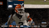 a football game is being played on espn