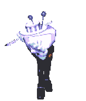 a pixel art of a man in a tuxedo holding a cane