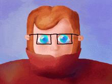 a cartoon drawing of a man wearing glasses