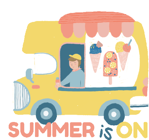 Ice Cream Truck Summer Sticker - Ice Cream Truck Ice Cream Summer Stickers