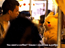 Detective Pikachu You Want A Coffee GIF - Detective Pikachu You Want A Coffee Cause I Could Use A Coffee GIFs