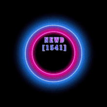 a neon sign that says newd [ 1541 ] with a woman in the middle