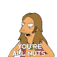 You'Re All Nuts Free Waterfall Jr Sticker - You'Re All Nuts Free Waterfall Jr Futurama Stickers
