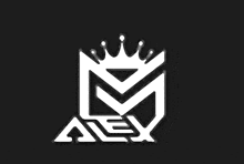 a logo for alex with a crown on top of it