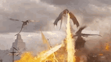 game of thrones dragons flames got