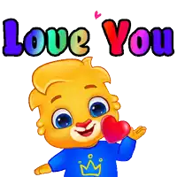 a cartoon character is holding a heart and saying i love you