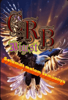 a picture of a bald eagle with the words grb burst below it