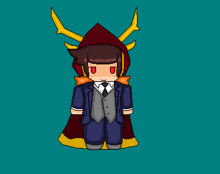 a pixel art drawing of a man in a suit and tie