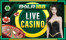 a woman is playing roulette in a live casino advertisement