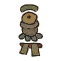 a drawing of a monster with the letter t visible