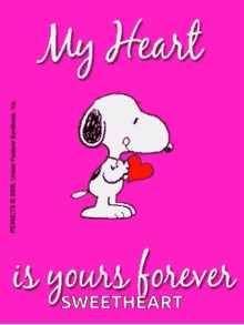 My Heart Is Yours Forever Snoopy GIF