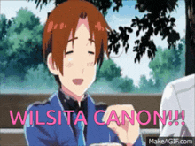 a picture of a boy with the words wilsita canon written on the bottom