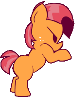 a cartoon pony with a pink mane and tail