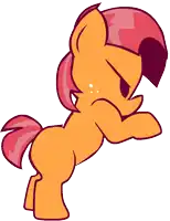 a cartoon pony with a pink mane and tail