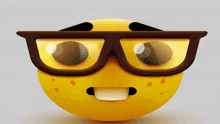 a cartoon smiley face wearing glasses and a smile