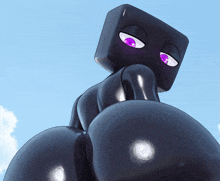 a cartoon character with purple eyes and a huge butt